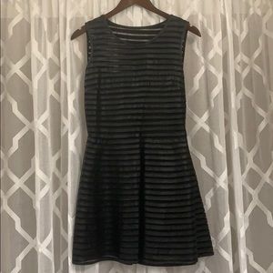 Leather and mesh dress